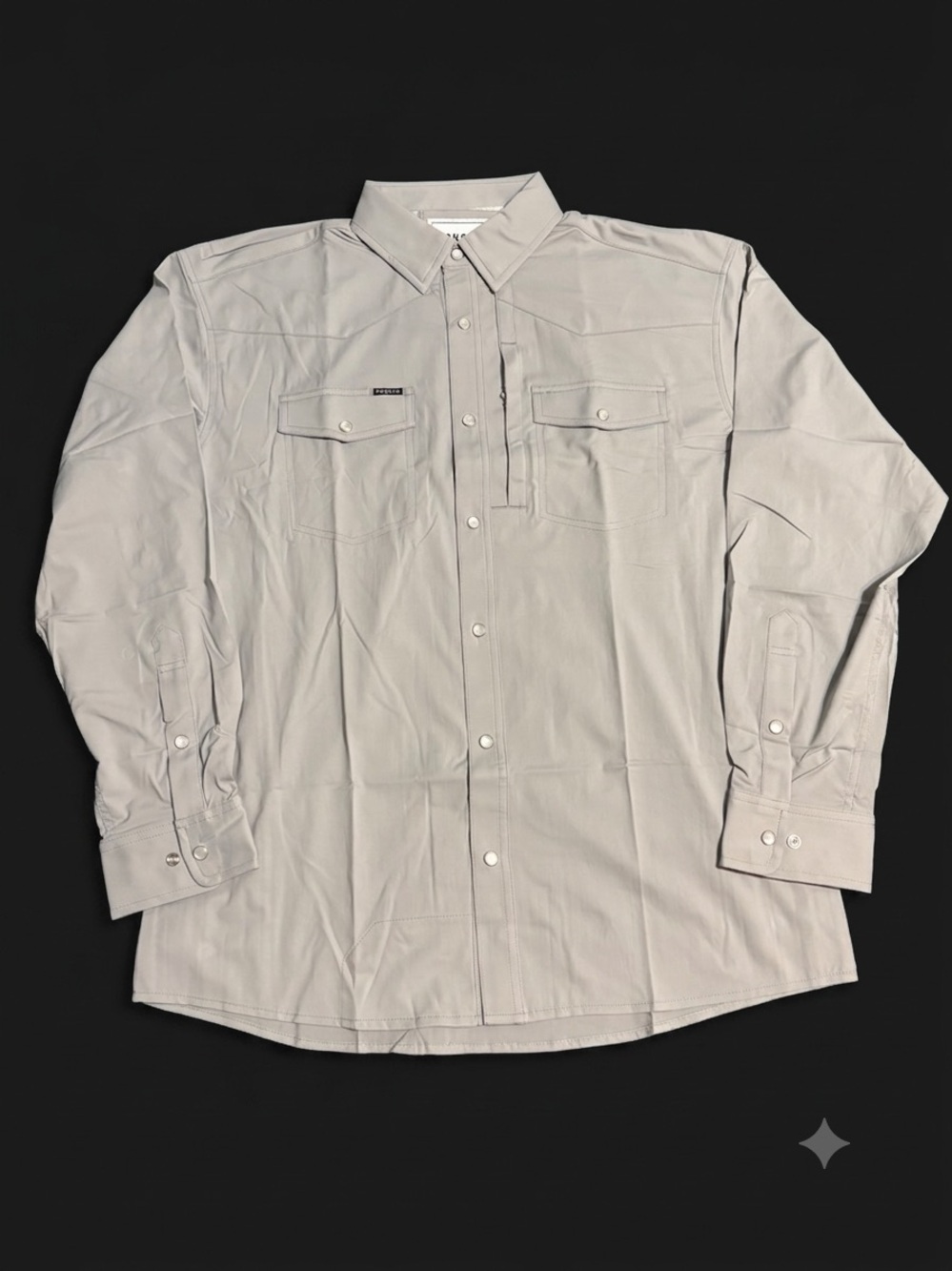 Poncho The San Saba Long Sleeve Shirt in Grey Men's Regular Fit